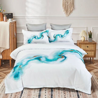 Ocean Marble Quilt/Duvet Cover Set (Queen/King/Super King Size)