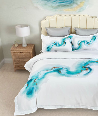 Ocean Marble Quilt/Duvet Cover Set (Queen/King/Super King Size)