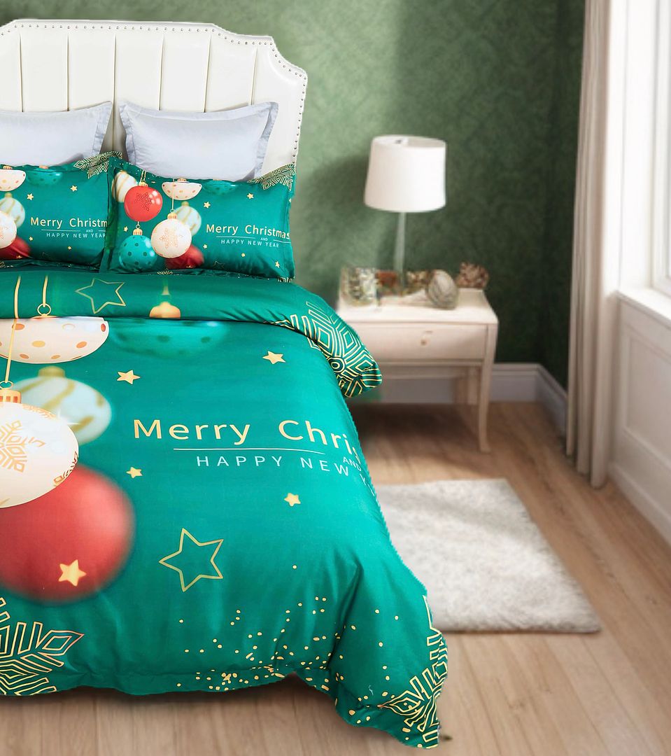 Christmas New Year Quilt/Duvet Cover Set (Queen/King/Super King Size)