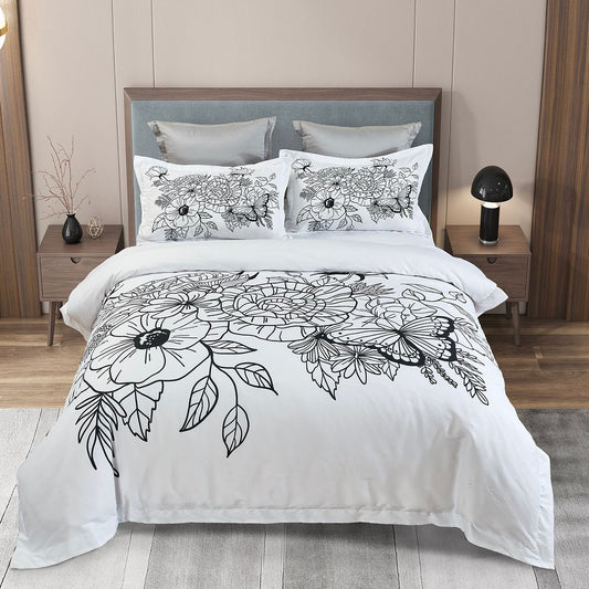 Viene Floral Quilt/Duvet Cover Set (Queen/King/Super King Size)