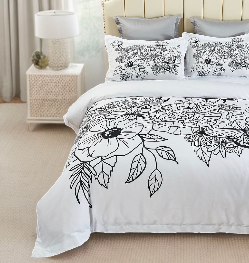 Viene Floral Quilt/Duvet Cover Set (Queen/King/Super King Size)