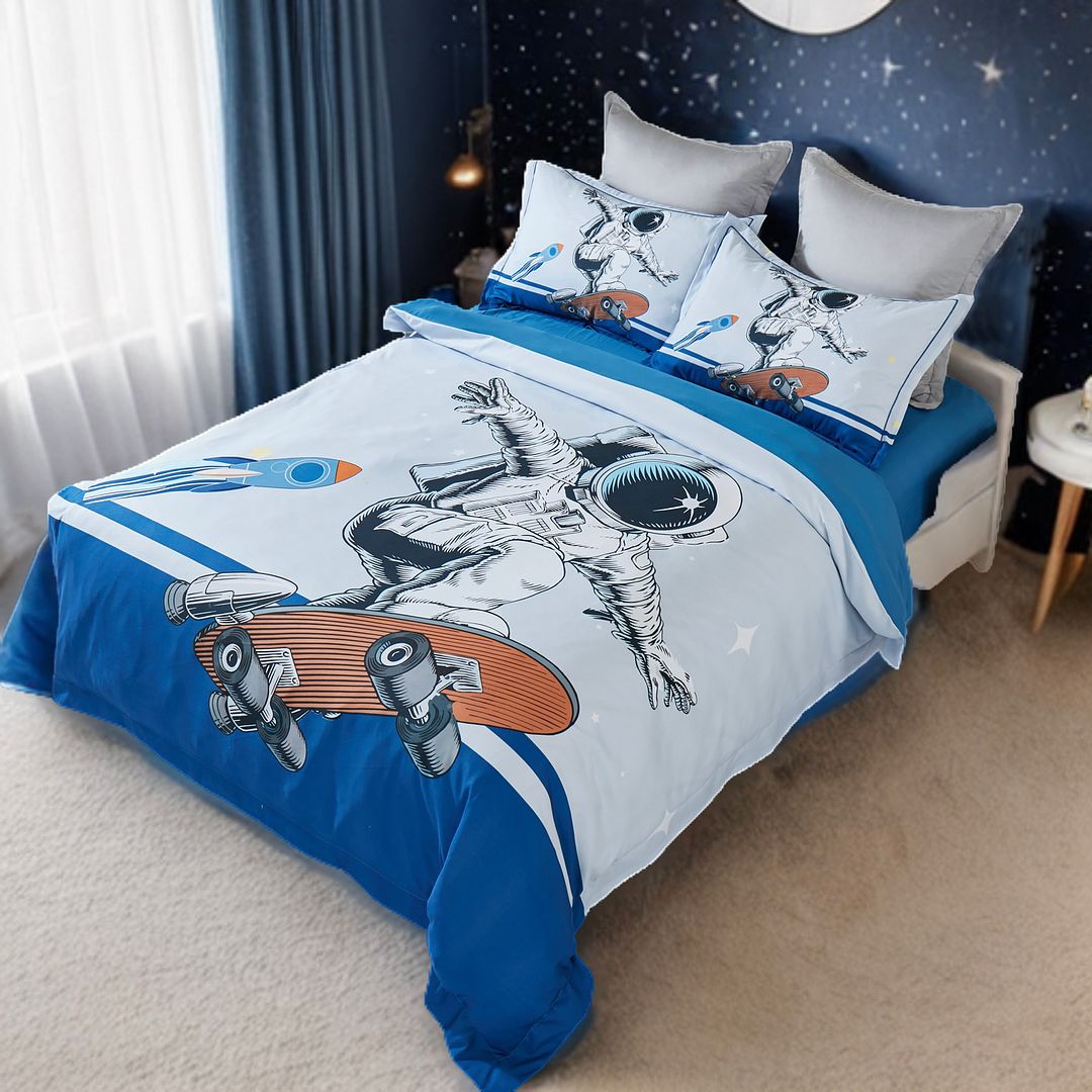 Astronaut Kids Quilt/Duvet Cover Set (Single/King Single/Double Size)