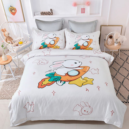 Rabbit Kids Quilt/Duvet Cover Set (Single/King Single/Double Size)