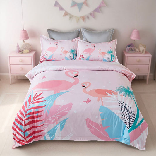 Flamingo Kids Quilt/Duvet Cover Set (Single/King Single/Double Size)