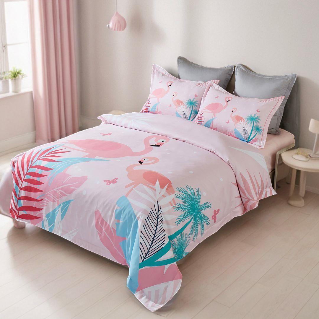 Flamingo Kids Quilt/Duvet Cover Set (Single/King Single/Double Size)