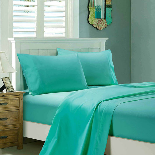 1000TC Ultra Soft Sheet Set - Single/Double Queen/King/Super King Size Bed - Teal